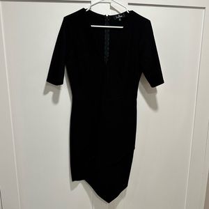 Lulus black mini asymmetrical dress, worn once, size M